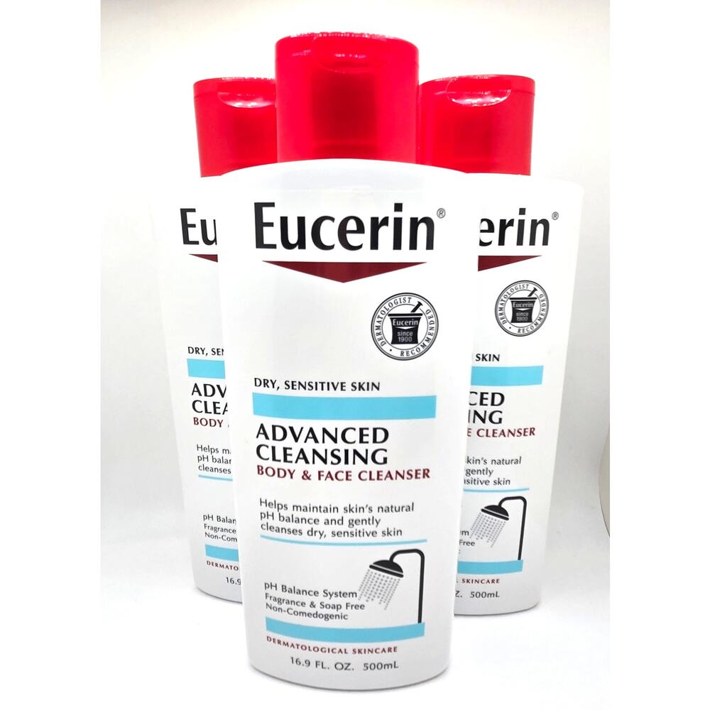 New Eucerin Advance Cleansing Body & Face Cleanser 3-pack